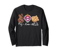 Paz, Amor Y Pan Dulce Dia de Los Muertos Sugar Skull Long Sleeve T-Shirt