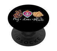 Paz, Amor Y Pan Dulce Dia de Los Muertos Sugar Skull PopSockets Adhesive PopGrip