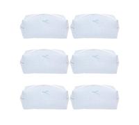PAZIMIIK 6PCS Cozy Makeup Bag SET Travel Cosmetic Bag for Women Soft Toiletry Bag Aesthetic Makeup Organizer Portable Large Zipper Pouch for Skincare Beauty Accessories Brushes Stripe Blue