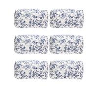 PAZIMIIK 6PCS Vintage Quilted Makeup Bag SET Cosmetic Pouch for Brushes Pencils and Travel Make Up Accessories for Women and Girls Jouy Blue
