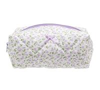 PAZIMIIK Cozy Makeup Bag Travel Cosmetic Bag for Women Soft Toiletry Bag Aesthetic Makeup Organizer Portable Large Zipper Pouch for Skincare Beauty Accessories Brushes Floral Purple, Floral Purple