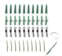 PAZNZJT 40PCS Carp Fishing Lead Clips & Swivels Anti-Tangle Kit | durable corrosion-resistant clips, smooth 360° swivel action, secure lead grip, streamlined rig setup,reduces line twist