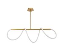 PAZWAHF Modern Linear Chandeliers,LED Gold Pendant Lights, Silicone Flexible LED Light Strip DIY Shape,Hanging Lamp For Living Room Bedroom Dining Room