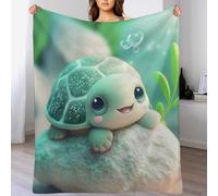 PAZZK 3D Sea Turtle Plush Bed Blanket, Fleece Blanket for Kids Teen Young Boys Girls, Anti Pilling Throw Blanket Modern Fashion Throw Bedroom Decor Plush Sofa Couch Blanket（100×130cm）
