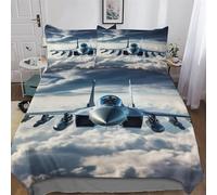 Airplane Fighter 3D Duvet Cover 2 Piece Soft Brushed Microfiber Quilt Cover Bedding Sets with Matching Pillowcases for Kids，Youth And Adult Comforter Cover Single (135x200cm)