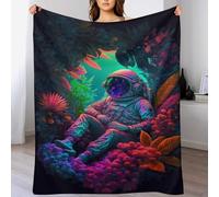 PAZZK Astronaut Fleece Blanket Plush Throw Blanket Fuzzy Soft Blanket Flannel for Couch, Bed, Sofa Ultra Luxurious Warm And Cozy for All Seasons（180×200cm）