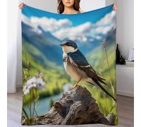 PAZZK Bird Ultra-Soft Micro Flannel Blanket Warm 3D Printing Throw Blanket Home Decor for Bed Sofa Travel Quality Washable（180×200cm）