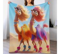 PAZZK Camel Super Soft Blanket Soft Microfiber Blanket Cosy Fluffy Fuzzy Travel Blanket Nap Throws for Sofa Couch & Bed Décor(130×150cm)