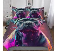 PAZZK Cane Corso Colorful Bedding Set Duvet Cover 3 PCS With Pillowcases Ultra Soft Anti Allergic Quilt Cover Microfiber Comforter Cover Suitable for Children, Teens, Adults Double (200x200cm)