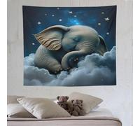PAZZK Elephant Tapestry Wall Hanging Home Decor, Wall Art for Room, Wall Cloth Tapestry, Wall Decoration, Wall Art 130×150cm