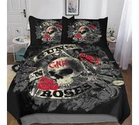 PAZZK Gothic, Skeleton 3D Comforter Cover Set - Brushed Microfibre Bedding Set Duvet Cover with Pillowcases, Soft Poly Cotton Quilt Cover 2 PCs For Boys, Girls And Teenagers Single (135x200cm)