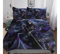 PAZZK Gothic, Skeleton 3D Printed Duvet Cover Set with Pillowcases Quilt Covers Soft Brushed Microfiber Bedding For Boys, Girls And Teenagers Poly Cotton Comforter Cover King (220x240cm)