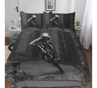PAZZK Mountain Bike Duvet Cover Set Microfibre Soft Quilt Covers 3 Pieces Hotel Quality Bedding Comforter Cover with Pillowcase For Boys, Girls And Teenagers Double (200x200cm)