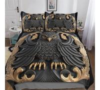 PAZZK Owl Duvet Cover 2PCs, 3D Bedding Sets with Zipper Closure, Microfiber Polyester Quilt Cover with Pillowcase, For Adult Girls Boys Cotton Comforter Cover Double (200x200cm)