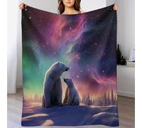 PAZZK Polar Bear 3D Blankets Super Soft Blanket Cosy & Warm Blanket for Sofa Or Bed Flannel Machine Washable Comfortable & Stylish（130×180cm）