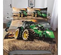 PAZZK Tractor 3D Duvet Cover 2 Piece Soft Brushed Microfiber Quilt Cover Bedding Sets with Matching Pillowcases for Kids，Youth And Adult Comforter Cover Single (135x200cm)