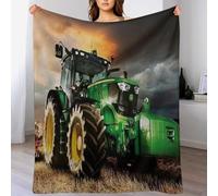 PAZZK Tractor Blanket Anti Pilling Throw Blankets Cozy Durable Blankets for Office Couch Cinema Gifts Bedroom Decor Plush Bed Blanket Quality Washable（130×150cm）