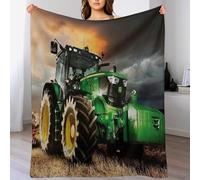 PAZZK Tractor Fleece Blanket Throw, Machine Washable Flannel Plush Throw Blanket for Bed Couch Sofa Chair, Super Soft Fuzzy Cozy Printed Blanket for Kids Boys Girls,（150×200cm）