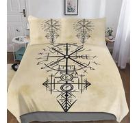 PAZZK Viking Duvet Cover Bedding Set Comforter Cover Bedspread Cover with Pillowcase Microfiber Quilt Cover Soft Poly Cotton 2 Piece Set For Boys, Girls And Teenagers Single (135x200cm)