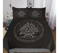 PAZZK Viking Myth 3D Duvet Cover Set Microfiber Bedding Set Quilt Cover 3 Pieces with Zipper Closure And Pillowcases For Boys, Girls And Teenagers Comforter Cover Double (200x200cm)