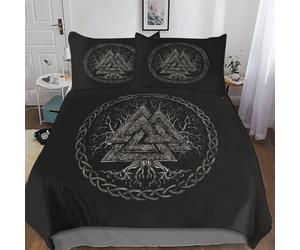 PAZZK Viking Myth 3D Duvet Cover Set Microfiber Bedding Set Quilt Cover 3 Pieces with Zipper Closure And Pillowcases For Boys, Girls And Teenagers Comforter Cover Double (200x200cm)