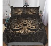PAZZK Viking Myth 3D Printed Duvet Cover Set with Pillowcase Soft Microfiber Bedding Set Comforter Cover for Adults Teenager Kids 3Pcs with Zipper Closure Quilt Covers King (220x240cm)