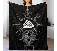 PAZZK Viking Myth Throw Blanket, Warm Thick Soft All Season Fluffy Plush Couch Throw, Cozy Flannel Blanket Sofa Bed, Microfiber Anti-pilling Washable Bed Blanket,（130×180cm）