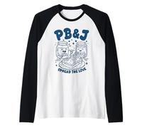 PB&J Spread The Love Peanut Butter Jelly Sandwich Lover Raglan Baseball Tee