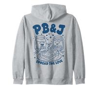 PB&J Spread The Love Peanut Butter Jelly Sandwich Lover Zip Hoodie