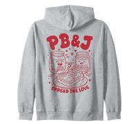PB&J Spread The Love Peanut Butter Jelly Sandwich Lover Zip Hoodie