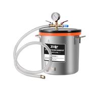 PB Motor Tech 3 Gallon Stainless Steel Vacuum Chamber with Tempered Glass Lid, 12L Degassing Chamber, Ideal for Resin Casting, Silicone Degassing, Essential Oils & Wood Stabilization
