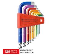 PB Swiss 212.H-10 RB 9 Piece RainBow Short Hex Key Set Ball End 1.5-10mm