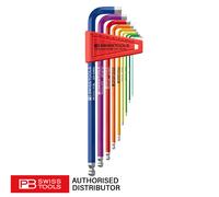 PB Swiss 212.LH-10 RB 9 Piece RainBow Long Hex Key Set Ball End 1.5-10mm