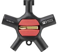 PB Swiss Tools 9-in-1 Universal Cabinet Key PB 900.V01 CN | 100% Swiss Made | Pocket Tool with Bit Holder, 2 C6 1/4" Precision Bits and Key Ring