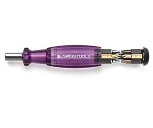 PB Swiss Tools Bit Hand Holder Screwdriver PB 6464 | 100% Swiss Made | Magnetic Screwdriver with Bits in The Handle, Includes Slot 2/3/4, PH1/PH2, T10/T15/T20, Purple