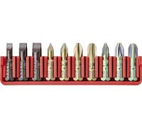PB Swiss Tools BitBlock with 10 Bits Cross Pozidriv Slot PB C6.701 | 100% Swiss Made | Handy BitBlock with Precision Bits for Standard Applications in Industry and Trade
