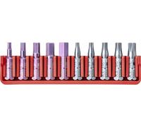 PB Swiss Tools Hex Torx Bit Block PB C6.704 CN | 100% Swiss Made | 10-Piece Bit Set with C6 1/4" PrecisionBits, Size Hex 2.5-6 mm, T10-T30