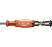 PB Swiss Tools Magnetic Bit Holder Screwdriver PB 6464 | 100% Swiss Made | Screwdriver with Bits in The Handle, Includes Slot 2/3/4, PH1/PH2, T10/T15/T20, Red