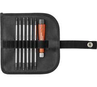 PB Swiss Tools Mini Screwdriver Set PB 513 | 100% Swiss Made | 6-piece Screwdriver Set with Duplex Interchangeable Torx Philipps Slotted Blades in Compact Leather Roll-Up Case