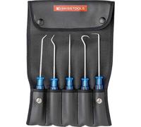 PB SWISS TOOLS Pick Set with 5 Universal PickTools in a Blue Roll-up Case for Engines, Gears, Brakes, Air-Conditioning Equipment