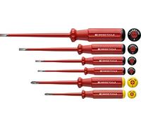 PB SWISS TOOLS Screwdriver Set - 6 Piece VDE Insulated Screwdriver with Phillips Head - Red - 7.8 oz - 18 x 45 x 5 cm - EAN: 7610733273843 - Electrician Use Up to 1000V