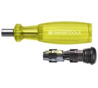 PB Swiss Tools Slot/Cross/Torx Bit Holder Bit Set Insider PB 6460 Magnetic Includes 8 x C6 1/4 Inch (6.35 mm) Precision Bits, 100% Swiss Made, Yellow