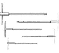 PB Swiss Tools T-Handle Hexagon Socket Set with Sliding Cross Handle PB 1204. Set 6 | 100% Swiss Made | Hexagon Set 2.5/3/4/5/6 mm for Screwing in Industry and Crafts