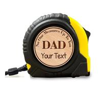PB TECH Custom Engraved Wooden Tape Measure Personalised Dad Gift Unique Father's Day Tool Gift Heavy Duty Retractable Tape with Custom Text (Design 01)