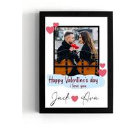 PB TECH Custom Valentine Photo Frame with Name - Personalised Couple Picture Frame - Romantic Gift for Boyfriend Girlfriend Wife Husband A5, A4, A3 Unique gift