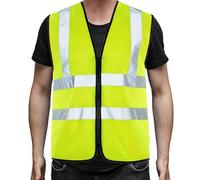 PB TECH Hi Viz Zipper Vest Front High Visibility Reflective Vest Hi Vis Executive Waistcoast Lightweight and Comfortable safety vests (UK, Alpha, L, Regular, Regular, Yellow)
