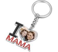 PB TECH I LOVE MAMA Photo Printed Personalised Keychain - Mother's Day Gifts Keychain for Grandma Grandmother Mom - Mother'Day Gift Accessories