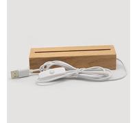 PB TECH LED Light Base for Acrylic Plaque - Wooden Base with Warm Glow - Replacement Stand for Custom Spotify Plaque (Wooden Base with White Light)