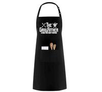 PB TECH Novelty Apron for Men - ‘The GrillFather’ BBQ Joke Apron - Perfect Novelty Birthday or Father’s Day Gift