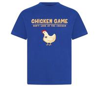 PB TECH Novelty Chicken Game T-Shirt - Don’t Look at The Chicken - Funny Gamer Humour Tee - Game Over Joke Shirt - Great Gift for Him or Her (UK, Alpha, XL, Regular, Regular, Blue)